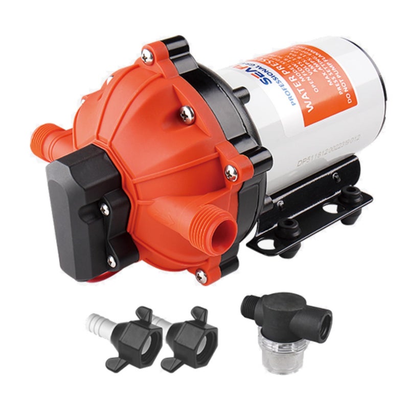 SEAFLO مضخة ديابراجم SEAFLO 55-Series - 12 فولت تيار مستمر، 5.5 جالون في الدقيقة، 60 PSI مع مفتاح ضغط ثقيل | ذاتية التحضير، تشغيل هادئ، ضمان 4 سنوات | مثالية للمركبات الترفيهية، البحرية، وأنظمة المياه خارج الشبكة - Image 1